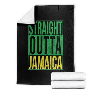 Straight Outta Jamaica Throw Blanket Cool Jamaican Travel Vacation TS10 Black Print Your Wear