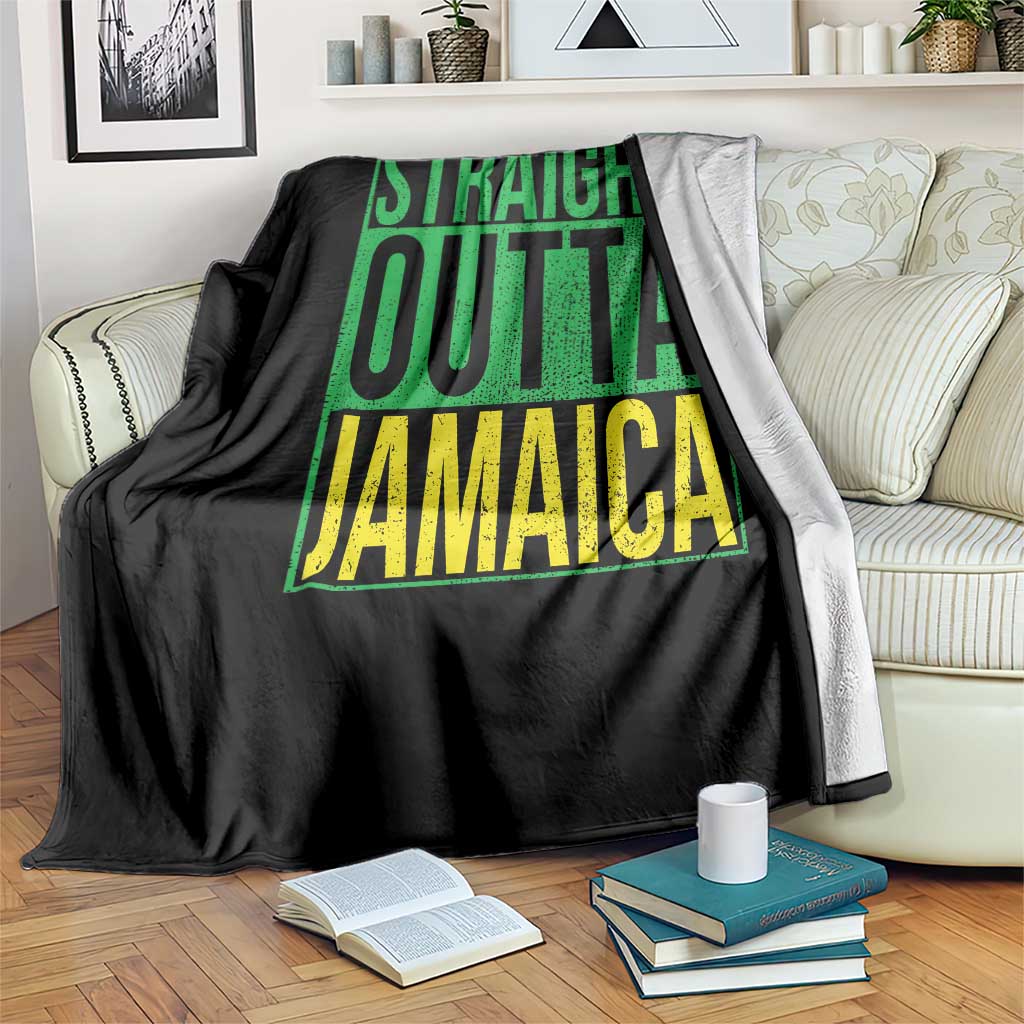 Straight Outta Jamaica Throw Blanket Cool Jamaican Travel Vacation TS10 Print Your Wear