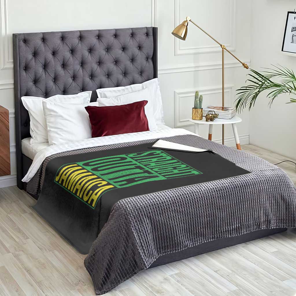 Straight Outta Jamaica Throw Blanket Cool Jamaican Travel Vacation TS10 Print Your Wear