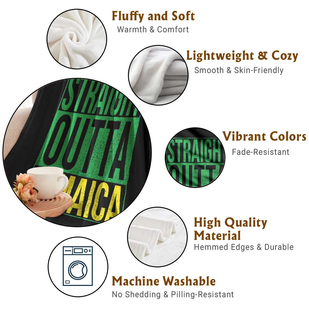 Straight Outta Jamaica Throw Blanket Cool Jamaican Travel Vacation TS10 Print Your Wear