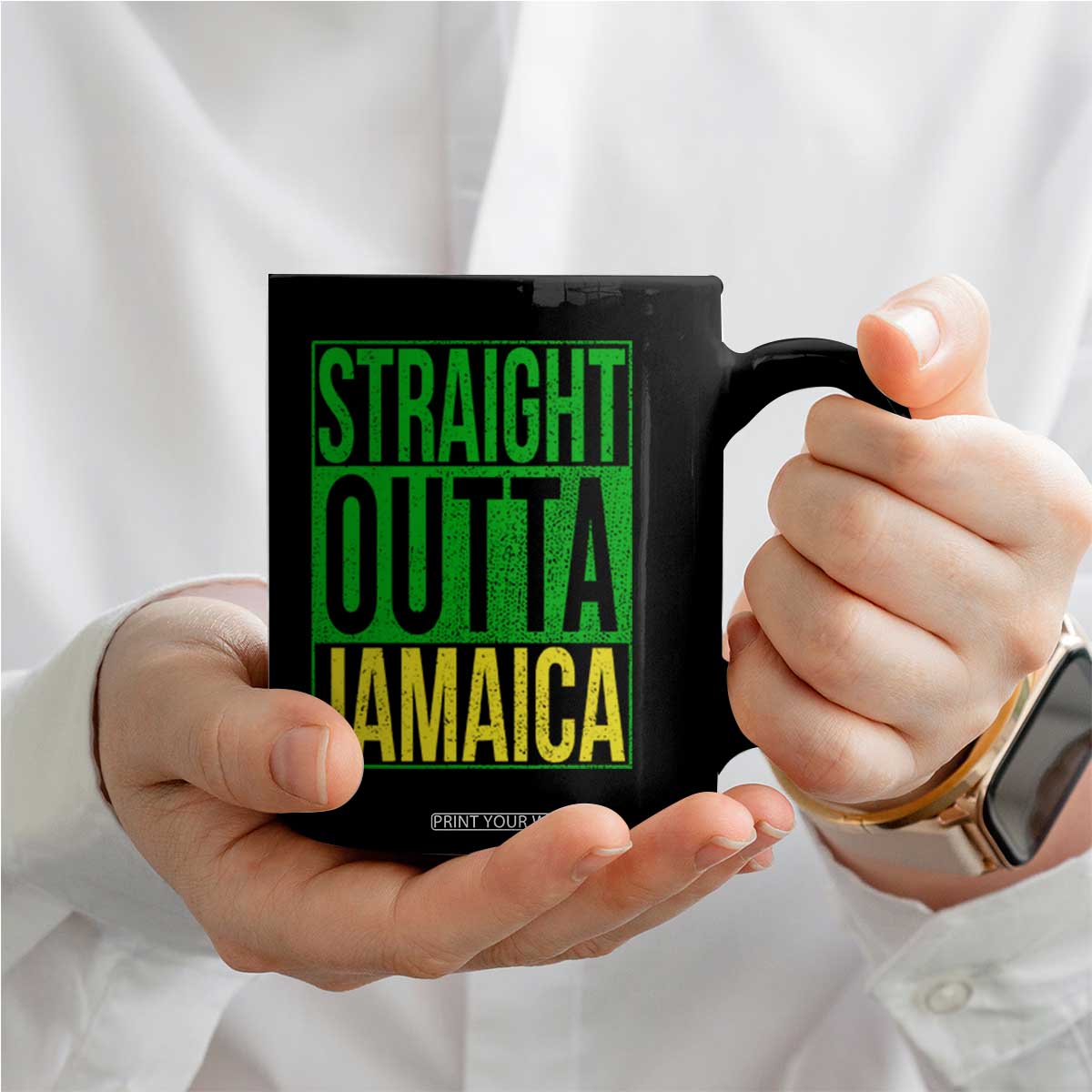 Straight Outta Jamaica Coffee Mug Cool Jamaican Travel Vacation TS10 Print Your Wear