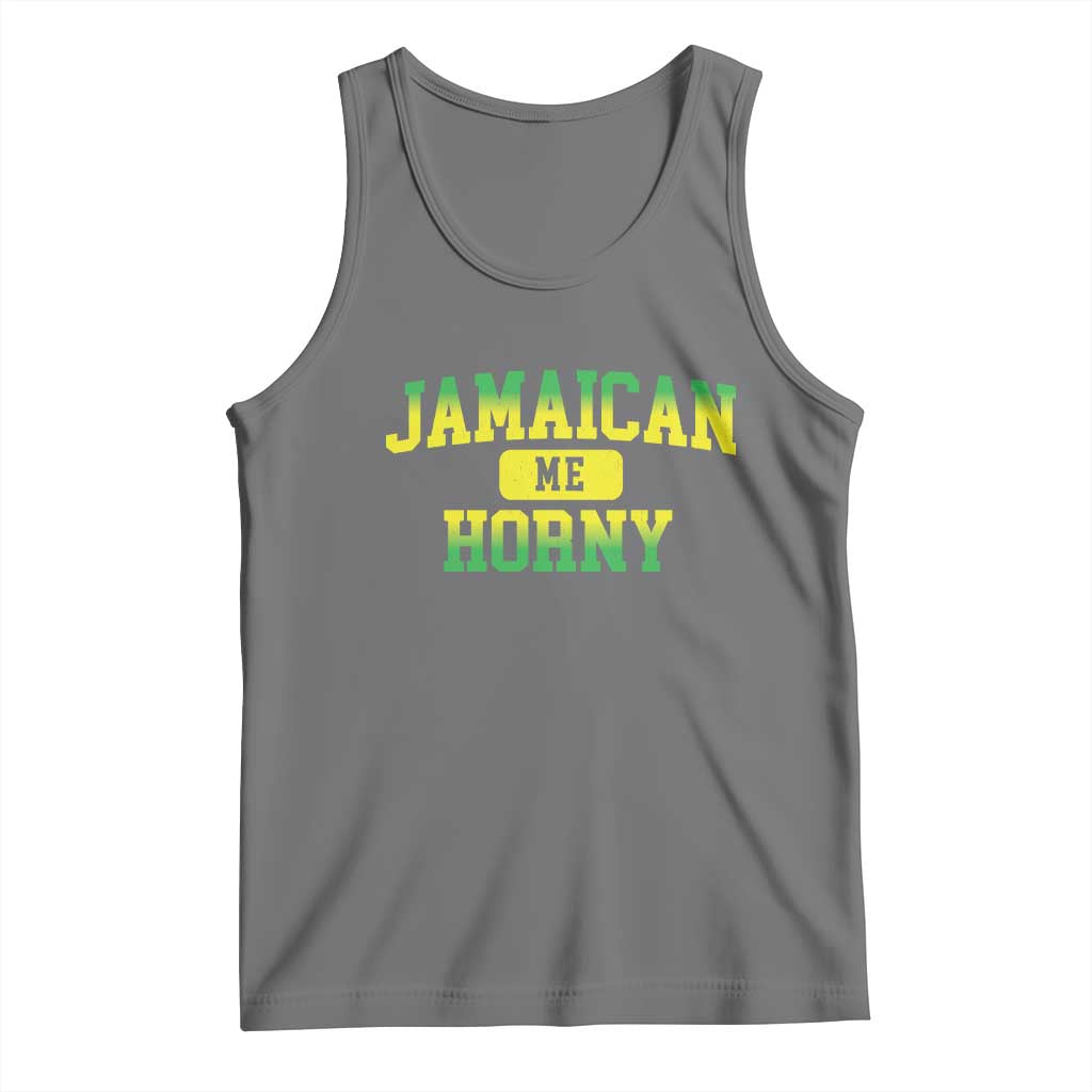 Jamaican Me Horny Tank Top Funny Caribbean Party TS10 Black Heather Print Your Wear