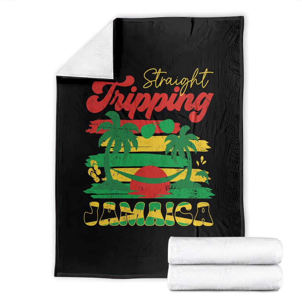 Jamaica Vacation Throw Blanket Straight Trippin Jamaica Family Girls Trip TS10 Black Print Your Wear