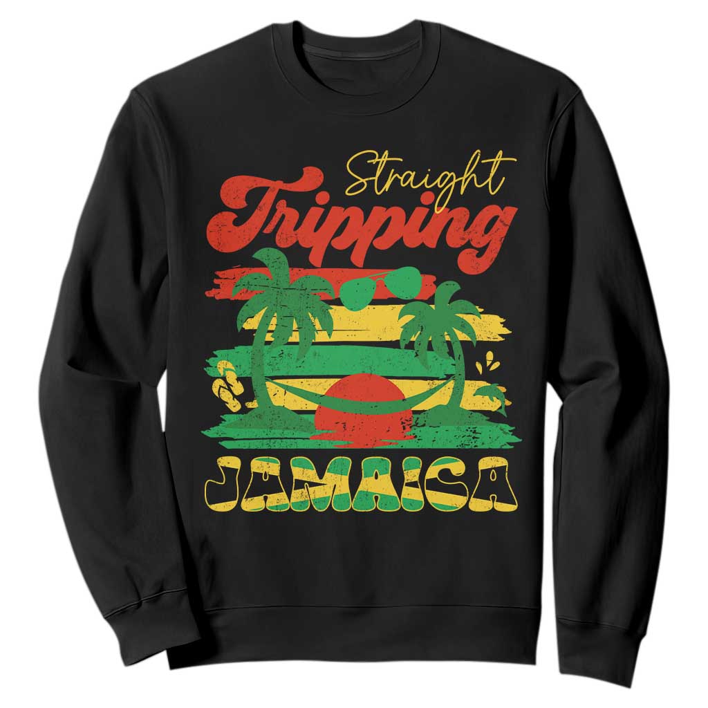 Jamaica Vacation Sweatshirt Straight Trippin Jamaica Family Girls Trip TS10 Black Print Your Wear