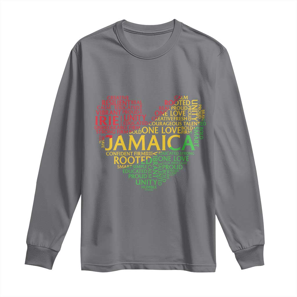 Jamaica Reggae Long Sleeve Shirt One Love Rasta Culture TS10 Charcoal Print Your Wear