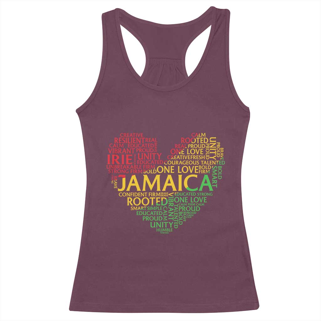 Jamaica Reggae Racerback Tank Top One Love Rasta Culture TS10 Maroon Print Your Wear