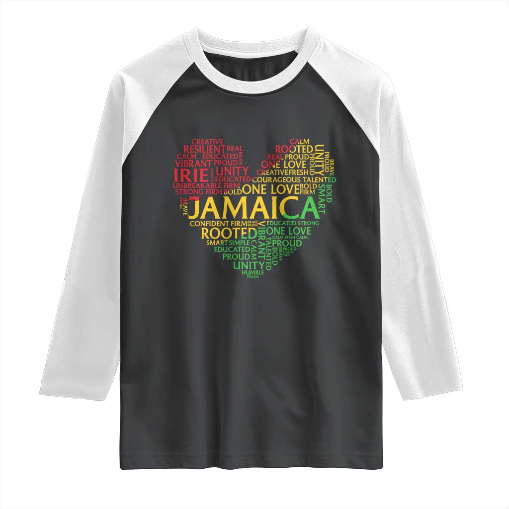 Jamaica Reggae Raglan Shirt One Love Rasta Culture TS10 Black White Print Your Wear