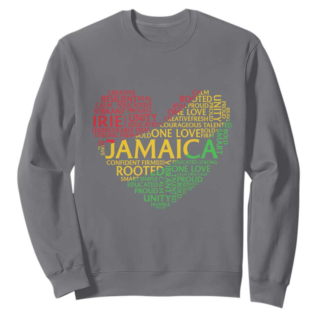 Jamaica Reggae Sweatshirt One Love Rasta Culture TS10 Charcoal Print Your Wear