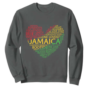 Jamaica Reggae Sweatshirt One Love Rasta Culture TS10 Dark Heather Print Your Wear
