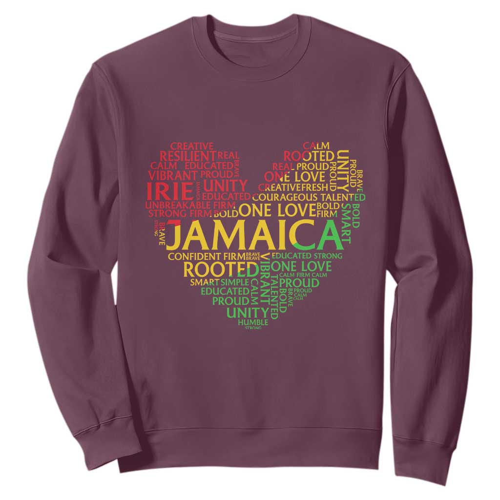 Jamaica Reggae Sweatshirt One Love Rasta Culture TS10 Maroon Print Your Wear