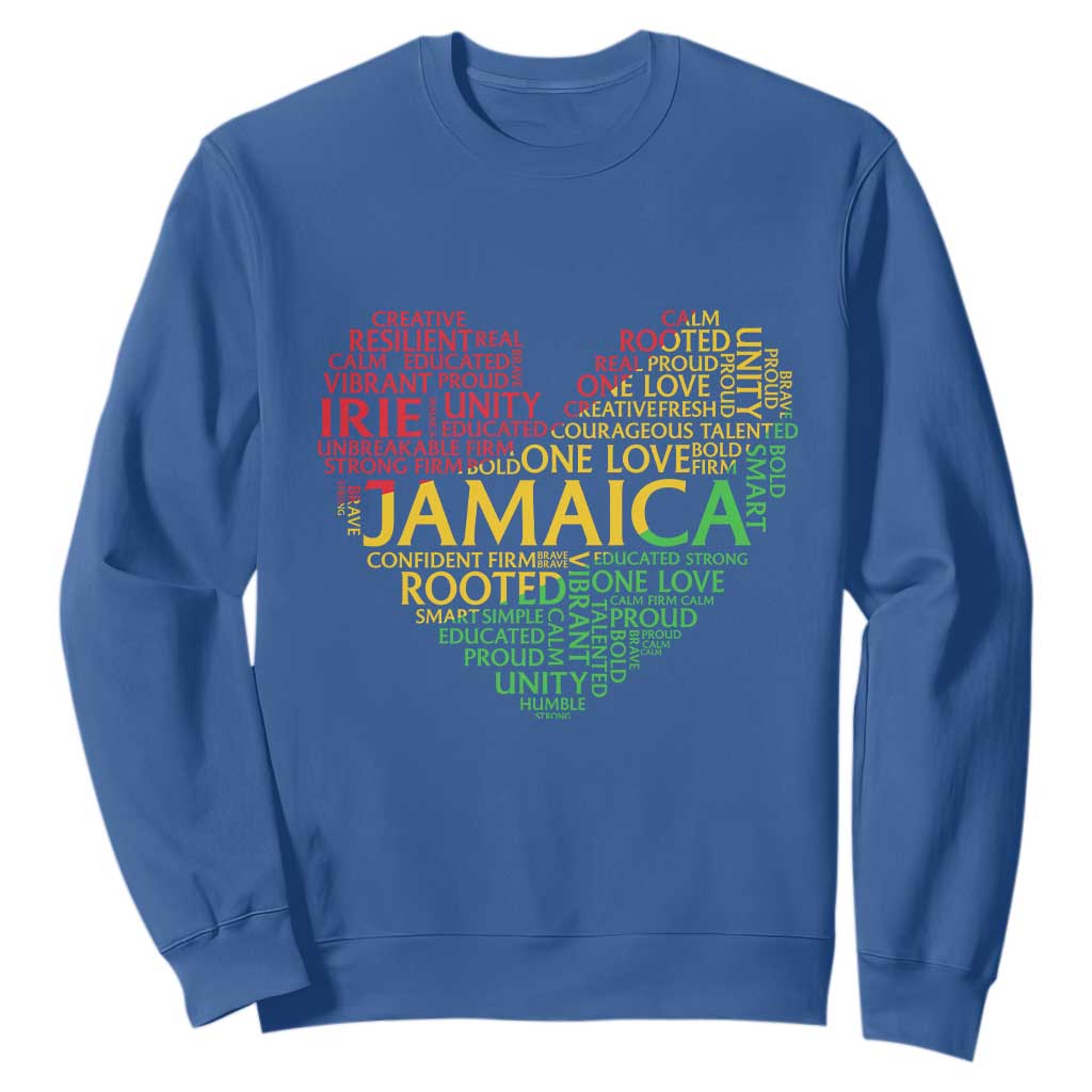 Jamaica Reggae Sweatshirt One Love Rasta Culture TS10 Royal Blue Print Your Wear