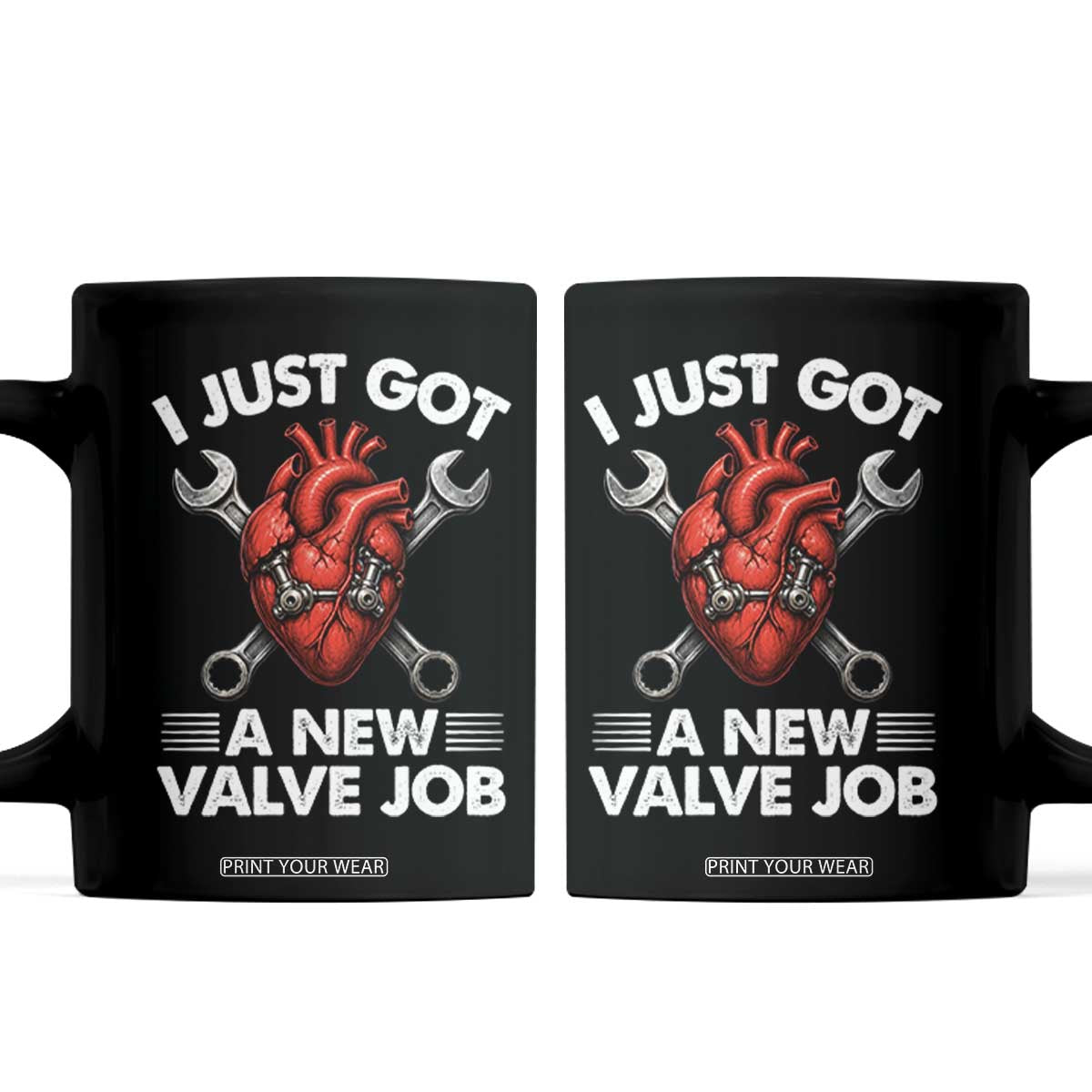 Cool Heart Surgery Survivor Coffee Mug Funny Valve Job Coronary Bypass Artery Open Heart Surgery TS10 Black Print Your Wear