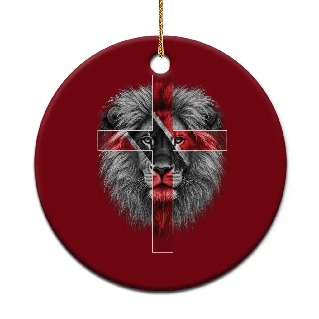 Lion of Judah Cross Trinidadian Flag Ceramic Ornament Christian Faith Trini Trinidad And Tobago Pride TS10 1pc Red Print Your Wear