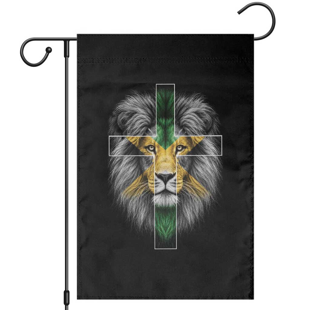 Lion of Judah Cross Jamaica Flag Garden Flag Christian Faith Jamaican Pride TS10 Black Print Your Wear