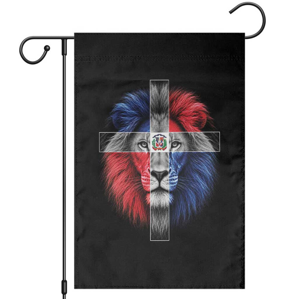 Lion of Judah Cross Dominican Republic Flag Garden Flag Christian Faith Dominican Pride TS10 Black Print Your Wear