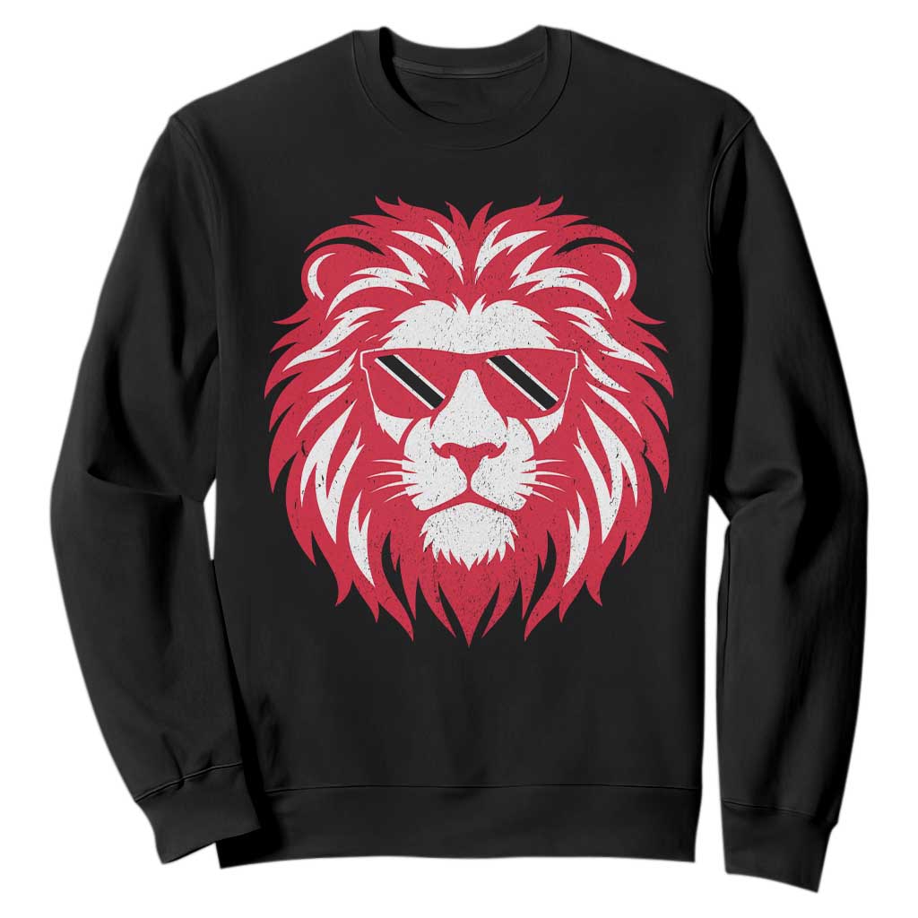 Trinidad and Tobago Lion Sweatshirt Vintage Caribbean Pride TS10 Black Print Your Wear