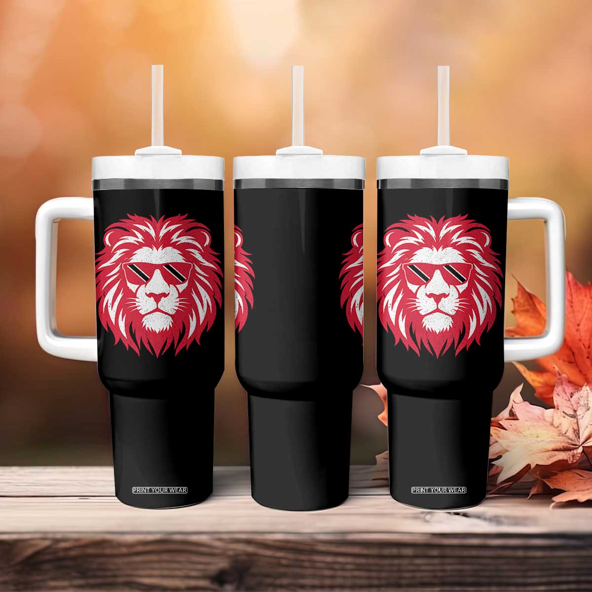 Trinidad and Tobago Lion Tumbler With Handle Vintage Caribbean Pride TS10 Print Your Wear