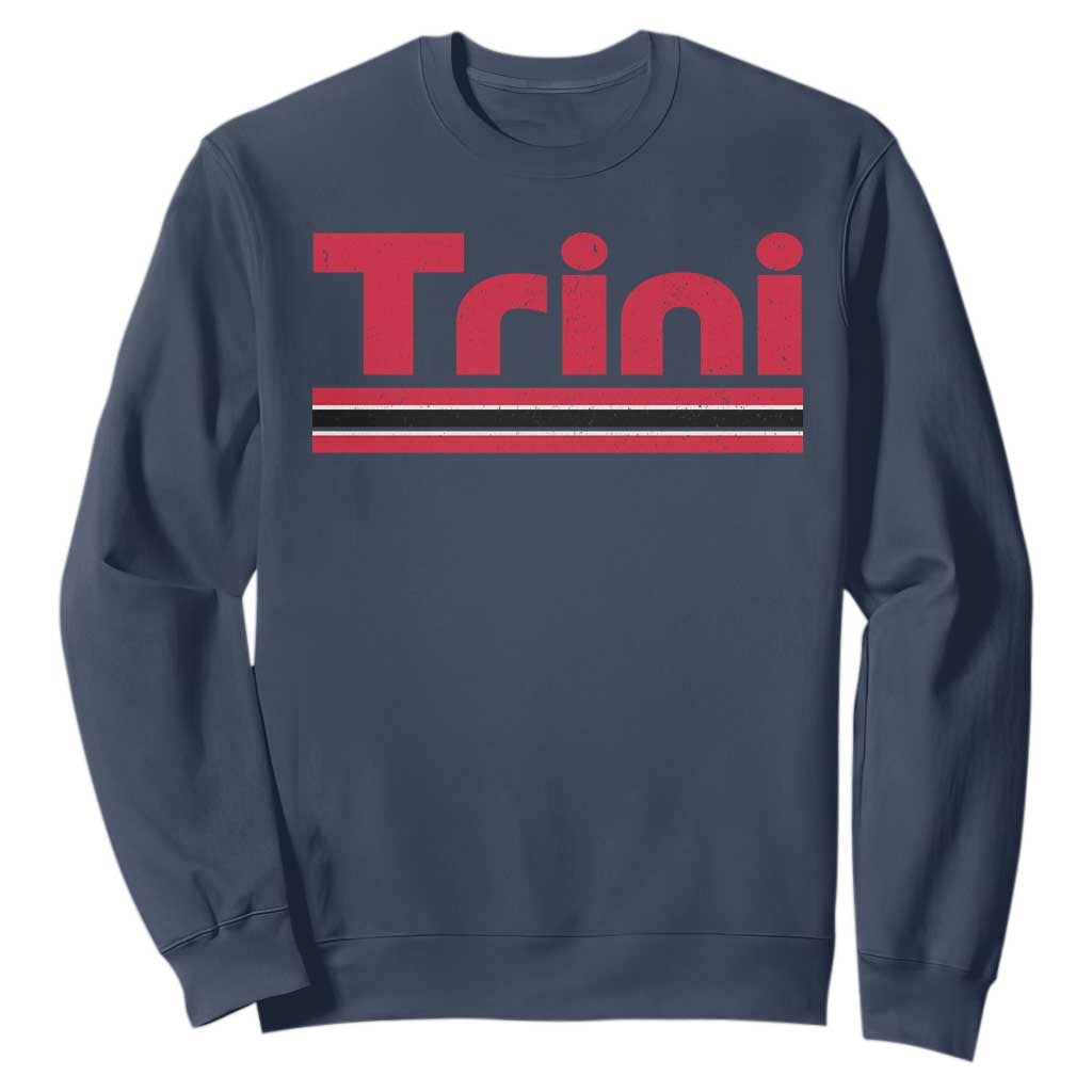 Retro Trini Sweatshirt Trinidad and Tobago Flag Caribbean Pride Heritage Gift TS10 Navy Print Your Wear