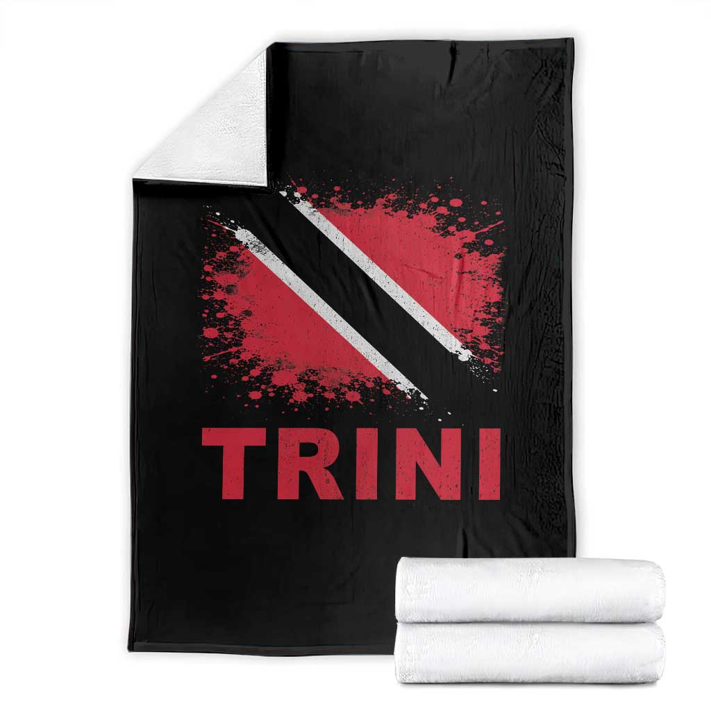 Retro Vintage Trini Throw Blanket Watercolors Sport Trinidad and Tobago Flag TS10 Black Print Your Wear