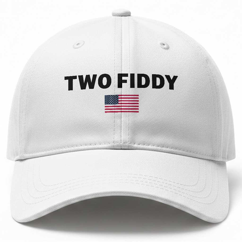 Two Fiddy American Flag Baseball Cap Funny 250th America Celebration Patriotic Graphic TS10 Print Your Wear