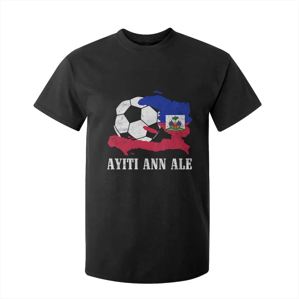 Ayiti Ann Ale Haiti Soccer T Shirt For Kid Haitian Football Fan Pride Flag Graphic Caribbean Sports TS10 Black Print Your Wear