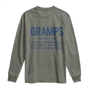 Grandpa Gift For Gramps Long Sleeve Shirt Fathers Day Birthday Gift Idea TS10 Military Green Print Your Wear