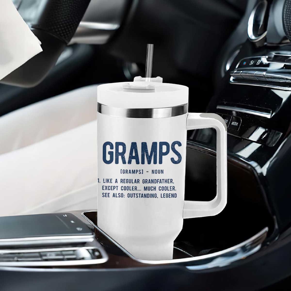 Grandpa Gift For Gramps Tumbler With Handle Fathers Day Birthday Gift Idea TS10 Print Your Wear