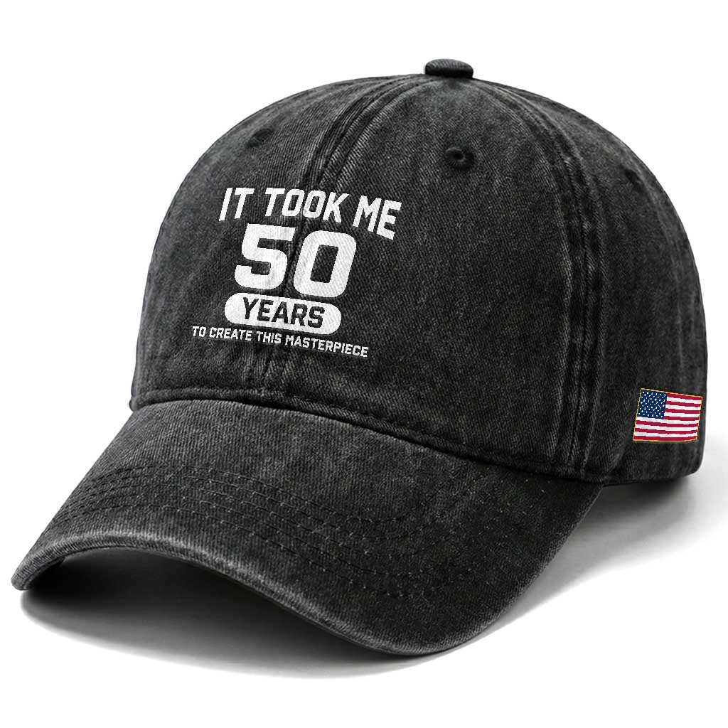 50th Birthday Washed Cotton Baseball Cap To Create This Masterpiece 50 Year Old Gift TS10 Print Your Wear