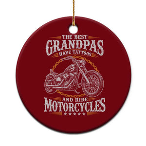Biker Grandpa Best Grandpas Have Tattoos and Ride Motorcycles Ceramic Ornament TS10 1pc Red Print Your Wear