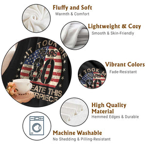 80th Birthday Throw Blanket It Took Me 80 Years To Create This Masterpiece Vintage American Flag TS10 Print Your Wear