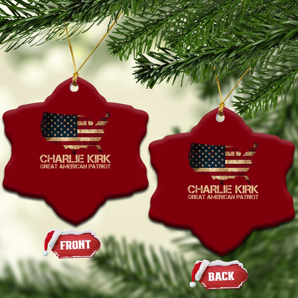 Charlie Kirk Ceramic Ornament Great American Patriot USA Flag TS10 Print Your Wear