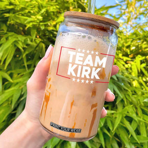 Team Kirk Glass Can Last Name Kirk Family Name Matching Member Surname TS10 Black Print Your Wear
