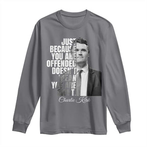 Charlie Kirk Long Sleeve Shirt Free Speech Memorial Tribute TS10 Charcoal Print Your Wear