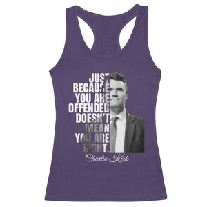 Charlie Kirk Racerback Tank Top Free Speech Memorial Tribute TS10 Purple Print Your Wear