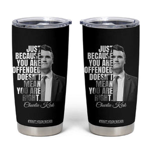 Charlie Kirk Tumbler Cup Free Speech Memorial Tribute TS10 Black Print Your Wear