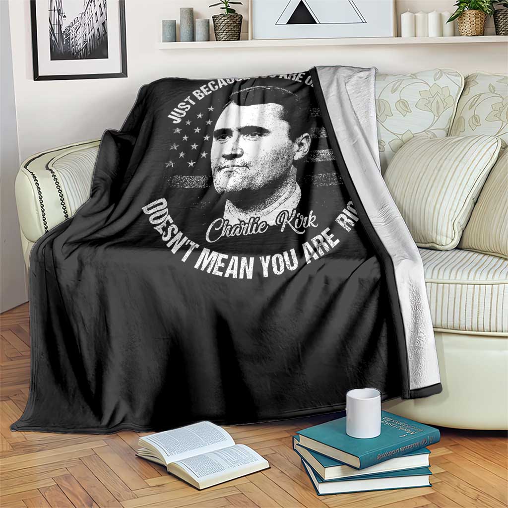 Charlie Kirk Throw Blanket Free Speech Retro USA Flag TS10 Print Your Wear