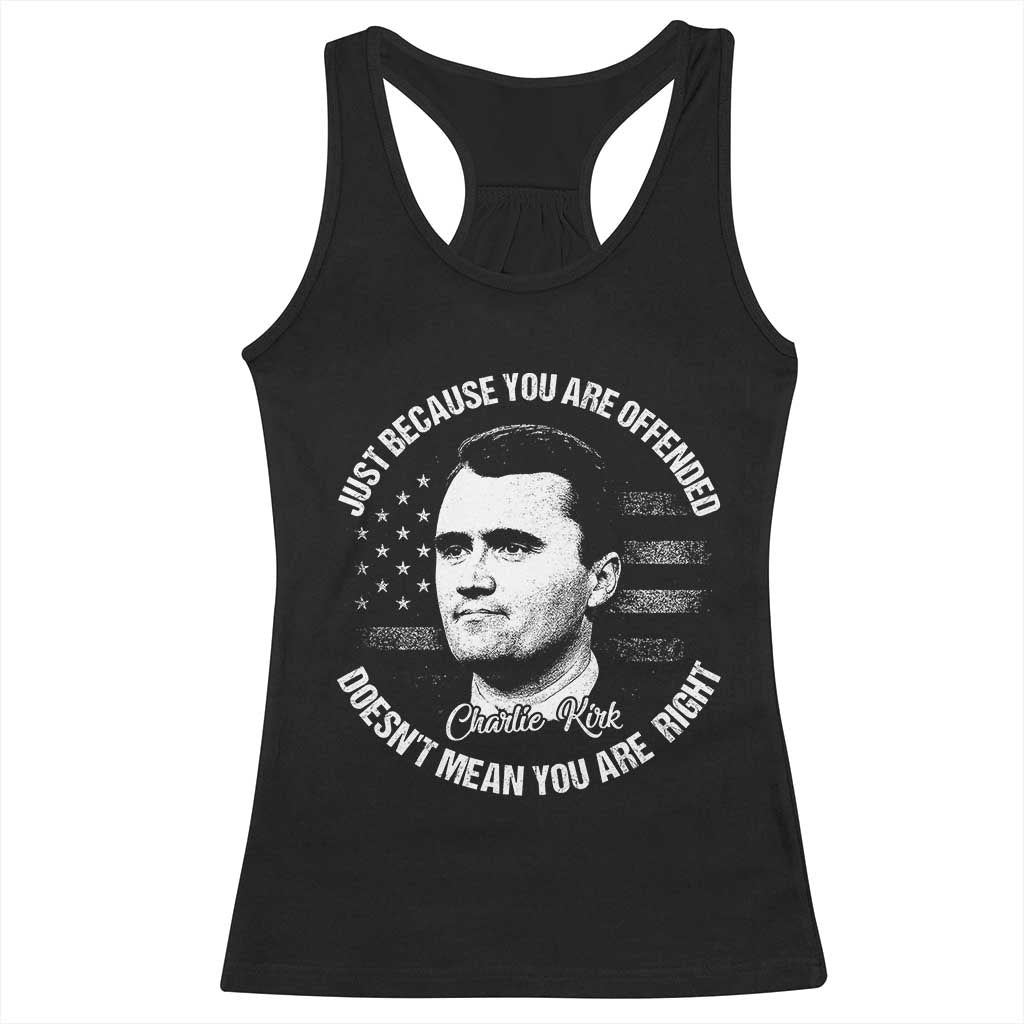 Charlie Kirk Racerback Tank Top Free Speech Retro USA Flag TS10 Black Print Your Wear