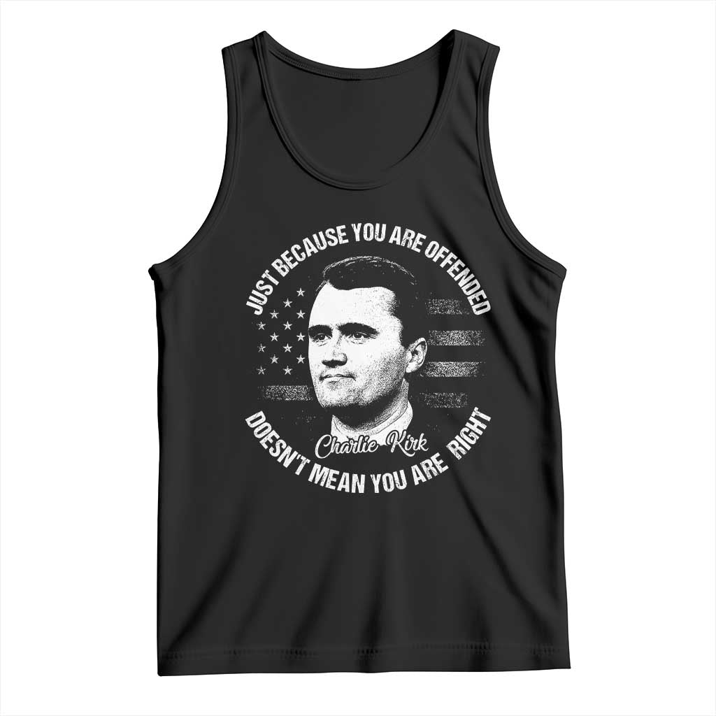Charlie Kirk Tank Top Free Speech Retro USA Flag TS10 Black Print Your Wear