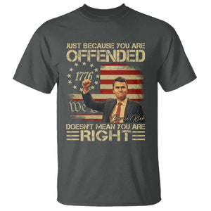 Charlie Kirk Memorial T Shirt Freedom Commemorative USA Flag Tribute TS10 Dark Heather Print Your Wear