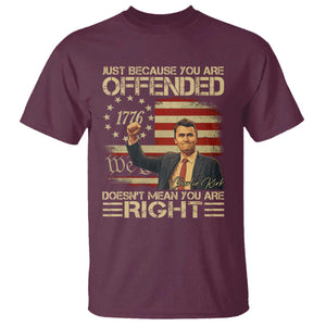 Charlie Kirk Memorial T Shirt Freedom Commemorative USA Flag Tribute TS10 Maroon Print Your Wear