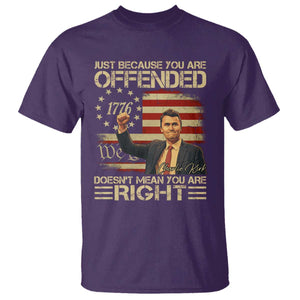 Charlie Kirk Memorial T Shirt Freedom Commemorative USA Flag Tribute TS10 Purple Print Your Wear