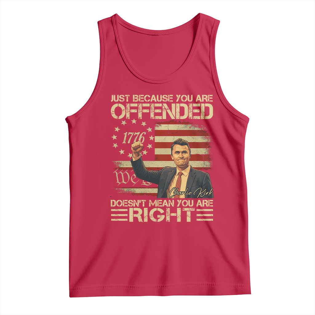 Charlie Kirk Memorial Tank Top Freedom Commemorative USA Flag Tribute TS10 Red Print Your Wear