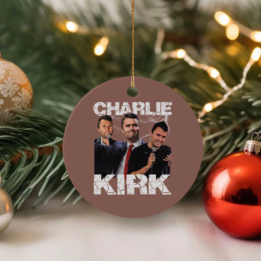 Charlie Kirk Ceramic Ornament Freedom Speech A True Patriot Tribute Bootleg TS10 1pc Mocha Print Your Wear