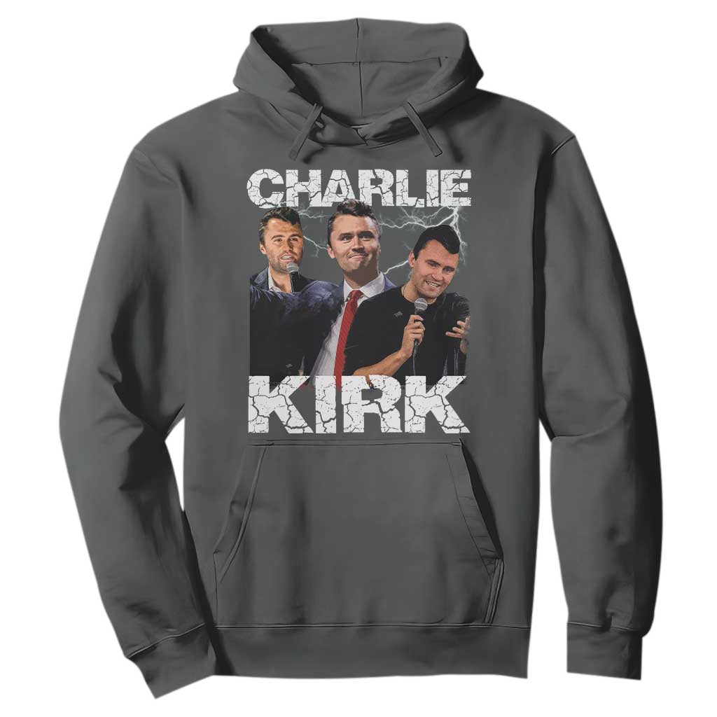 Charlie Kirk Hoodie Freedom Speech A True Patriot Tribute Bootleg TS10 Dark Heather Print Your Wear