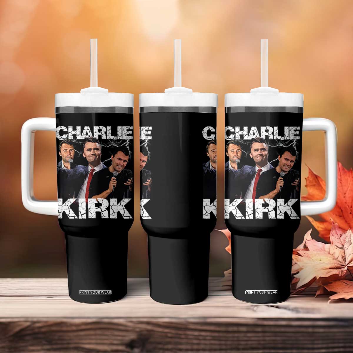 Charlie Kirk Tumbler With Handle Freedom Speech A True Patriot Tribute Bootleg TS10 Print Your Wear