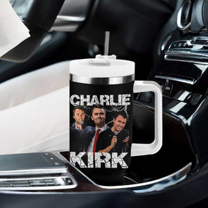 Charlie Kirk Tumbler With Handle Freedom Speech A True Patriot Tribute Bootleg TS10 Print Your Wear