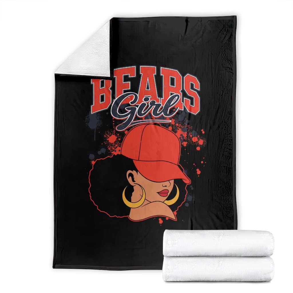 CFB Girl Throw Blanket Sports Fan Team Spirit Black Girls TS10 Black Print Your Wear