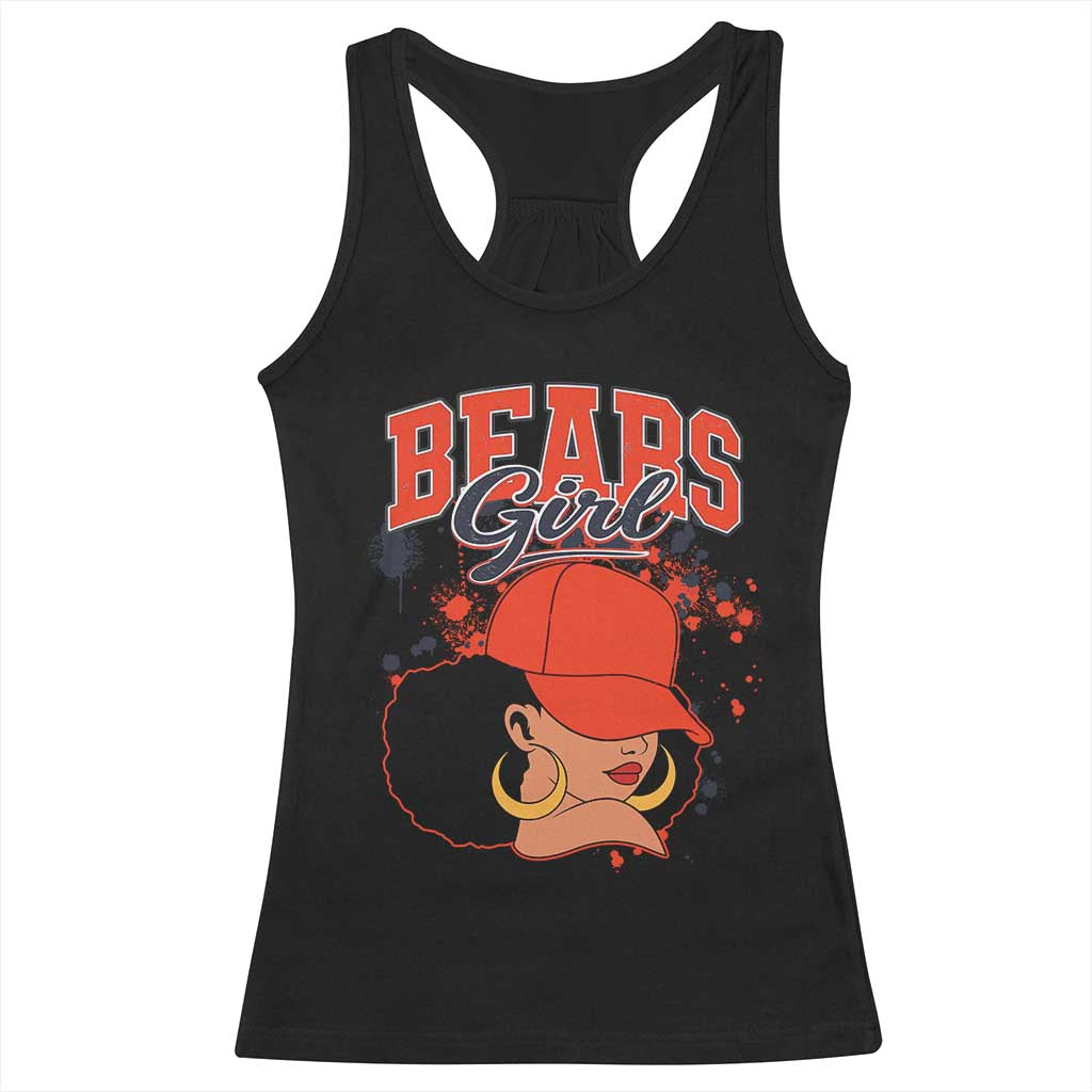 CFB Girl Racerback Tank Top Sports Fan Team Spirit Black Girls TS10 Black Print Your Wear