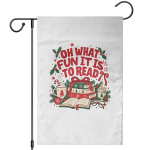 Book Lover Christmas Gift For Reader Garden Flag Oh What Fun It Is To Read Cozy Holiday Reading Teacher