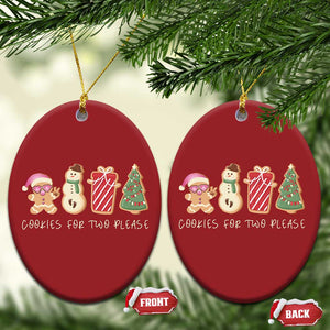 Pregnancy Announcement Christmas Ornament Cookies For Two Please Xmas Maternity Gift TS10 Oval Red Print Your Wear